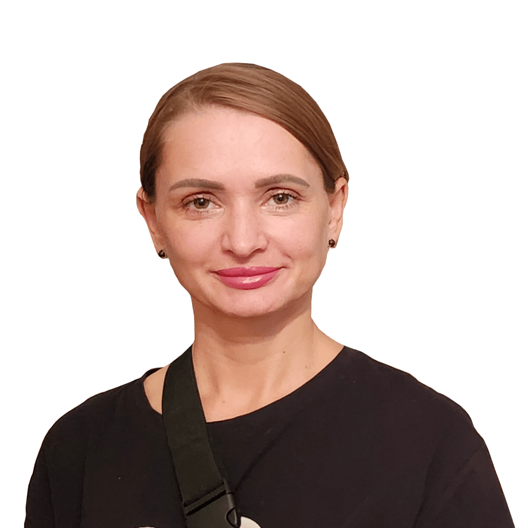 Portrait of Marina Zolina, CV Editor and Writer for the Eastern European Support Desk, smiling confidently in a black outfit. professional CV services 