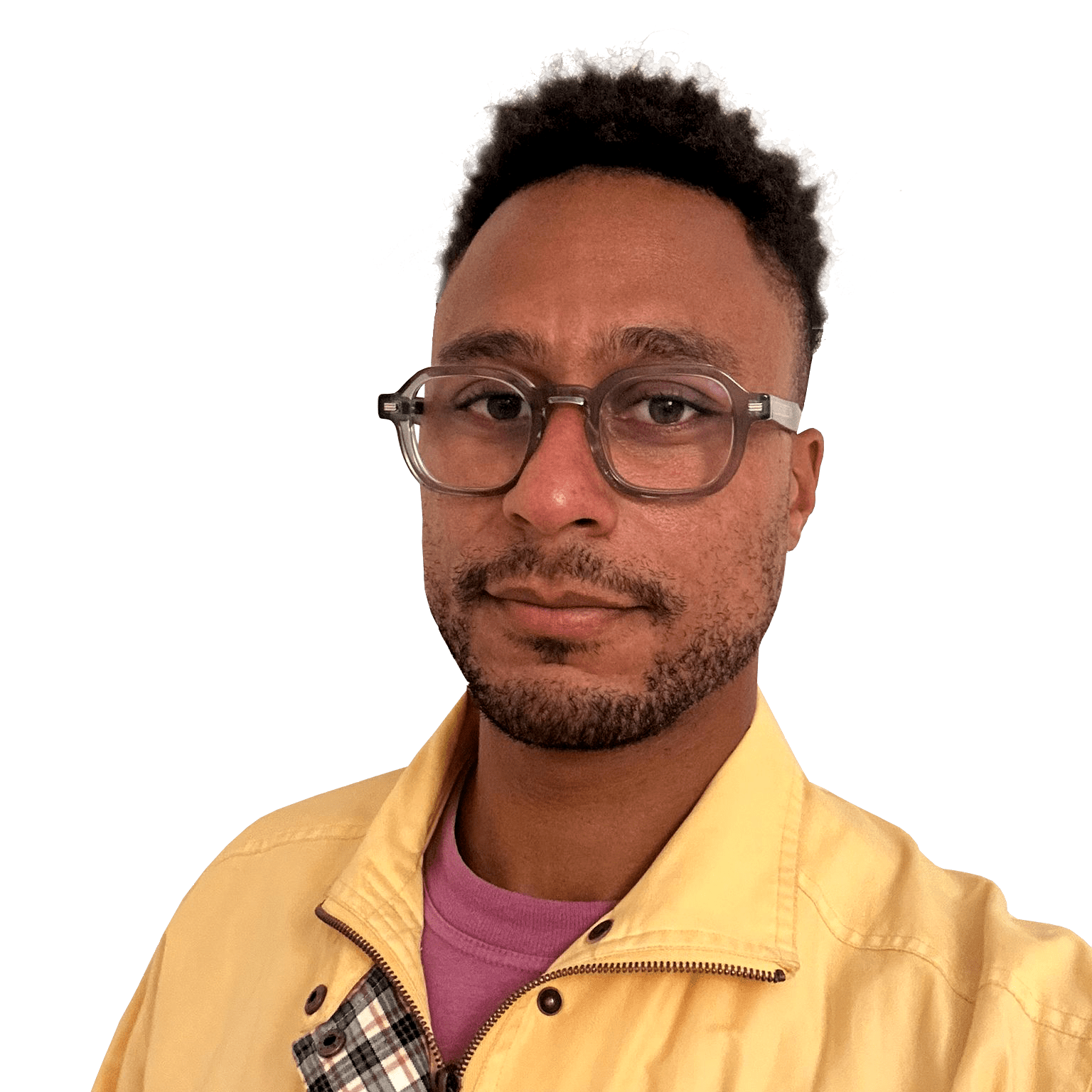 Portrait of Pavel Kazinets, CV Editor and Writer for the European Support Desk, wearing glasses and a yellow jacket. professional CV services 