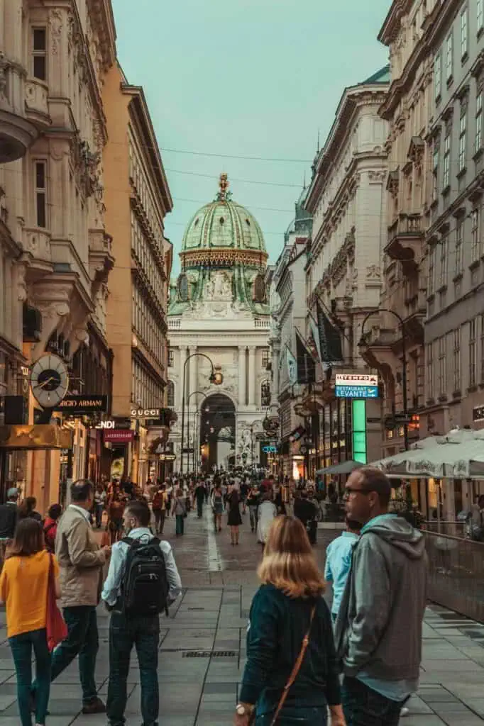 Austrian student with a Professional Student CV exploring Vienna’s historic streets, embracing study abroad opportunities and cultural immersion.