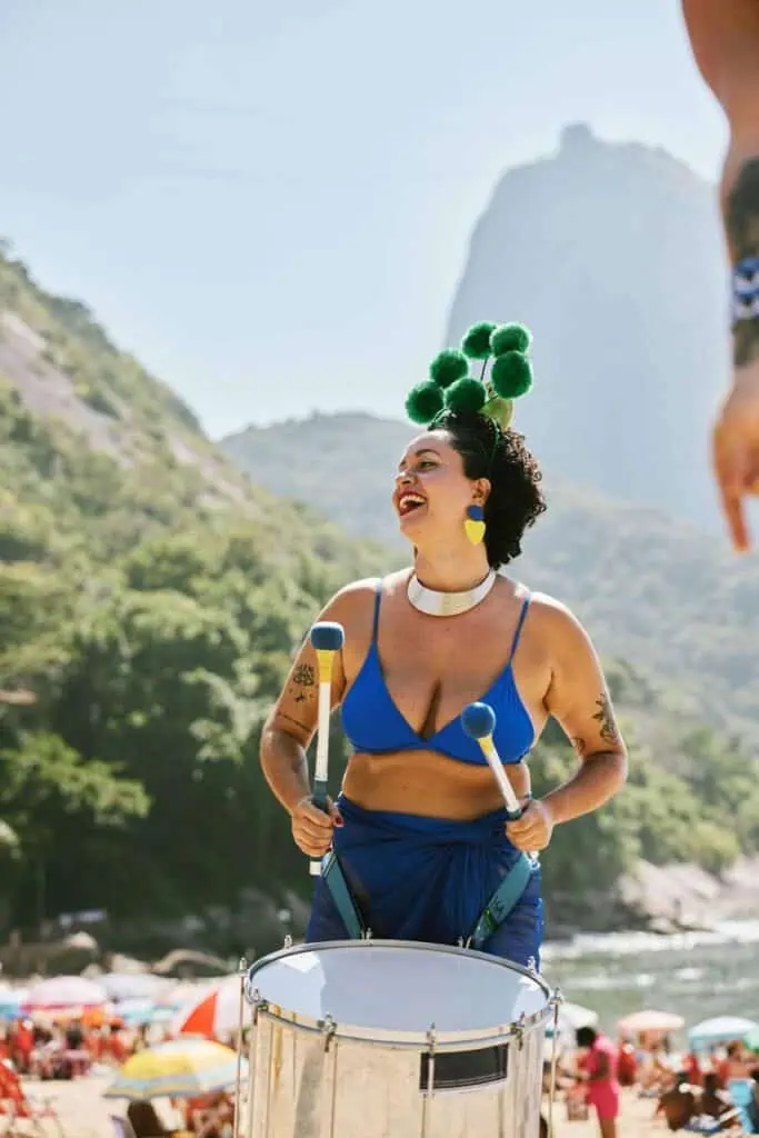 Brazilian student celebrating cultural heritage at a festival, embracing career and education opportunities in Brazil.
