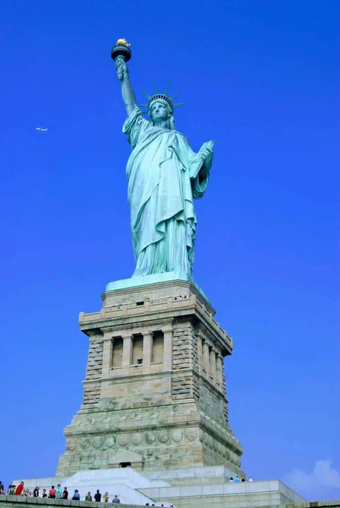 Statue of Liberty in New York, symbolizing freedom and immigration to the United States.