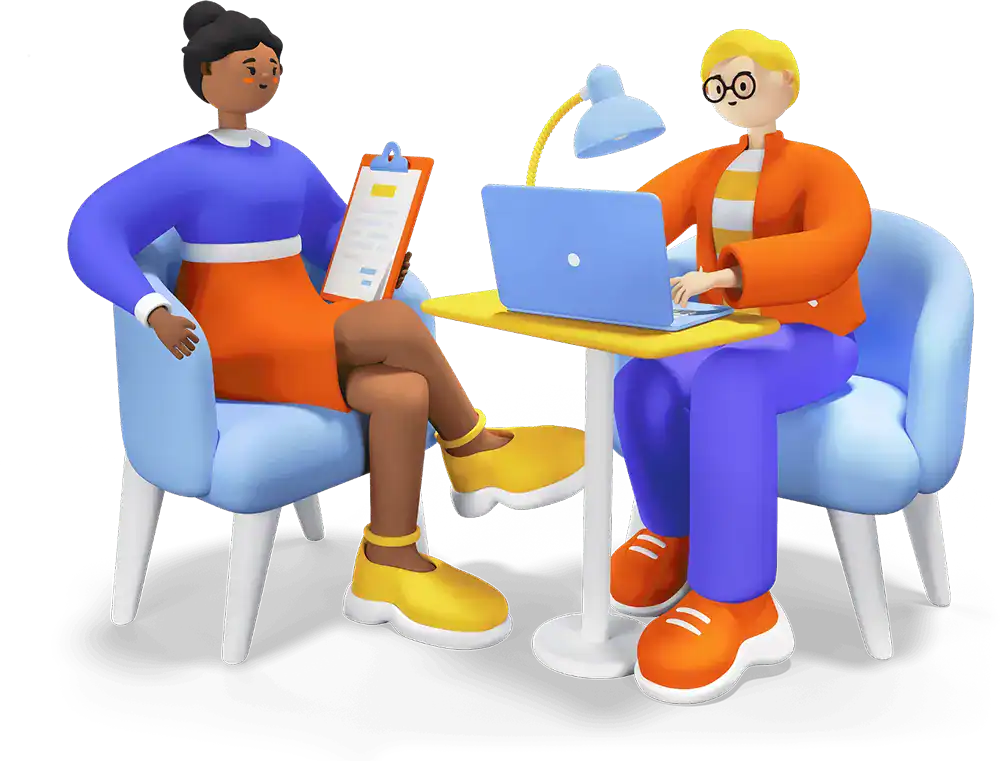 Illustration of a student receiving CV feedback and career guidance – CV4Students