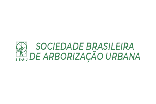 SBAU logo with green text and abstract tree design representing Brazilian urban arborization