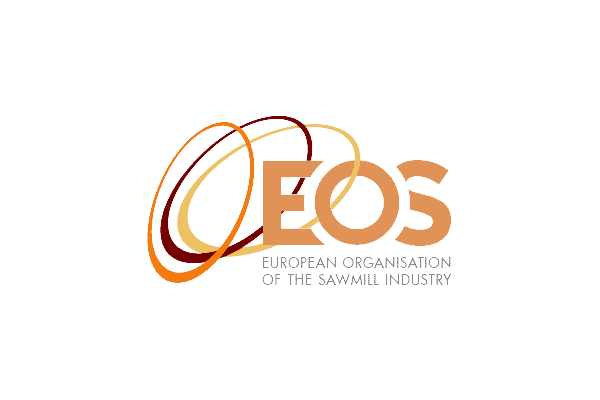EOS logo – European Organisation of the Sawmill Industry in warm wood tones