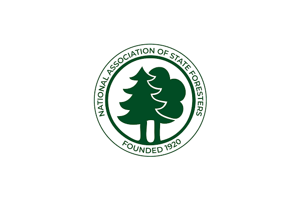 national association of state foresters nasf logo with green trees and founding year 1920